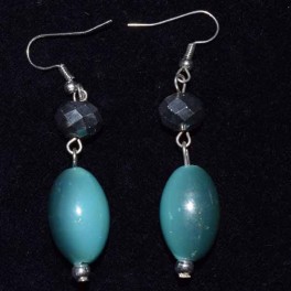 Boucle d'oreille résine bleu vert Boucle d'oreille résine bleu vert