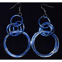 Boucle d'oreille neaux métal bleu Boucle d'oreille neaux métal bleu
