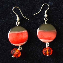 Boucle d'oreille résine rouge Boucle d'oreille résine rouge