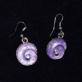 Boucle d'oreille métal violet et strass Boucle d'oreille métal violet et strass