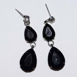 Boucle d'oreille strass noir Boucle d'oreille strass noir