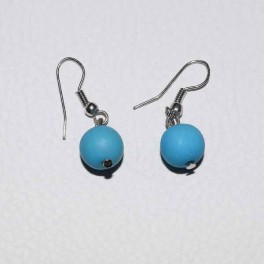 Boucle d'oreille boule bleu Boucle d'oreille boule bleu