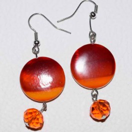 Boucle d'oreille résine orange Boucle d'oreille résine orange