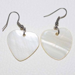 Boucle d'oreille coeur blanc Boucle d'oreille coeur blanc