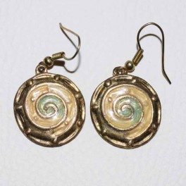 Boucle d'oreille métal marron et vert Boucle d'oreille métal marron et vert