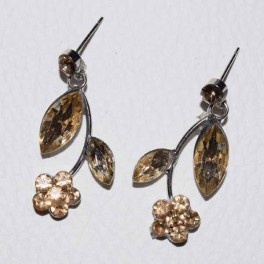 Boucle d'oreille strass marron clair Boucle d'oreille strass marron clair