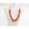 Collier Sautoir orange et Marron