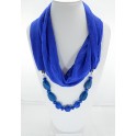 Collier foulard fantaisie bleu