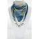 Collier foulard fantaisie bleu