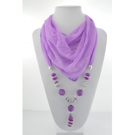 Collier foulard fantaisie violet