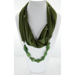 Collier foulard fantaisie vert