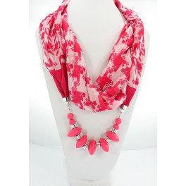 Collier foulard fantaisie fushia