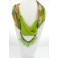 Collier foulard fantaisie vert à motif