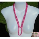 Collier perles de verre rose