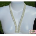 Collier perles de verre blanche