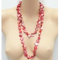 Collier Sautoir fantaisie rose