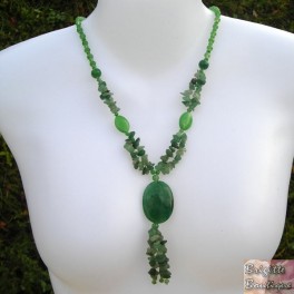 Collier sautoire aventurine pierre véritable verte