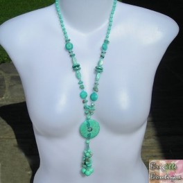 Collier sautoire fantaisie turquoise