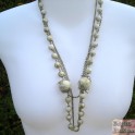 Collier sautoir fantaisie blanc