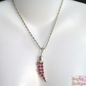 Collier strass rose monté sur chaine