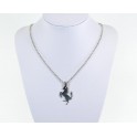 Collier coeur cheval monté sur chaine